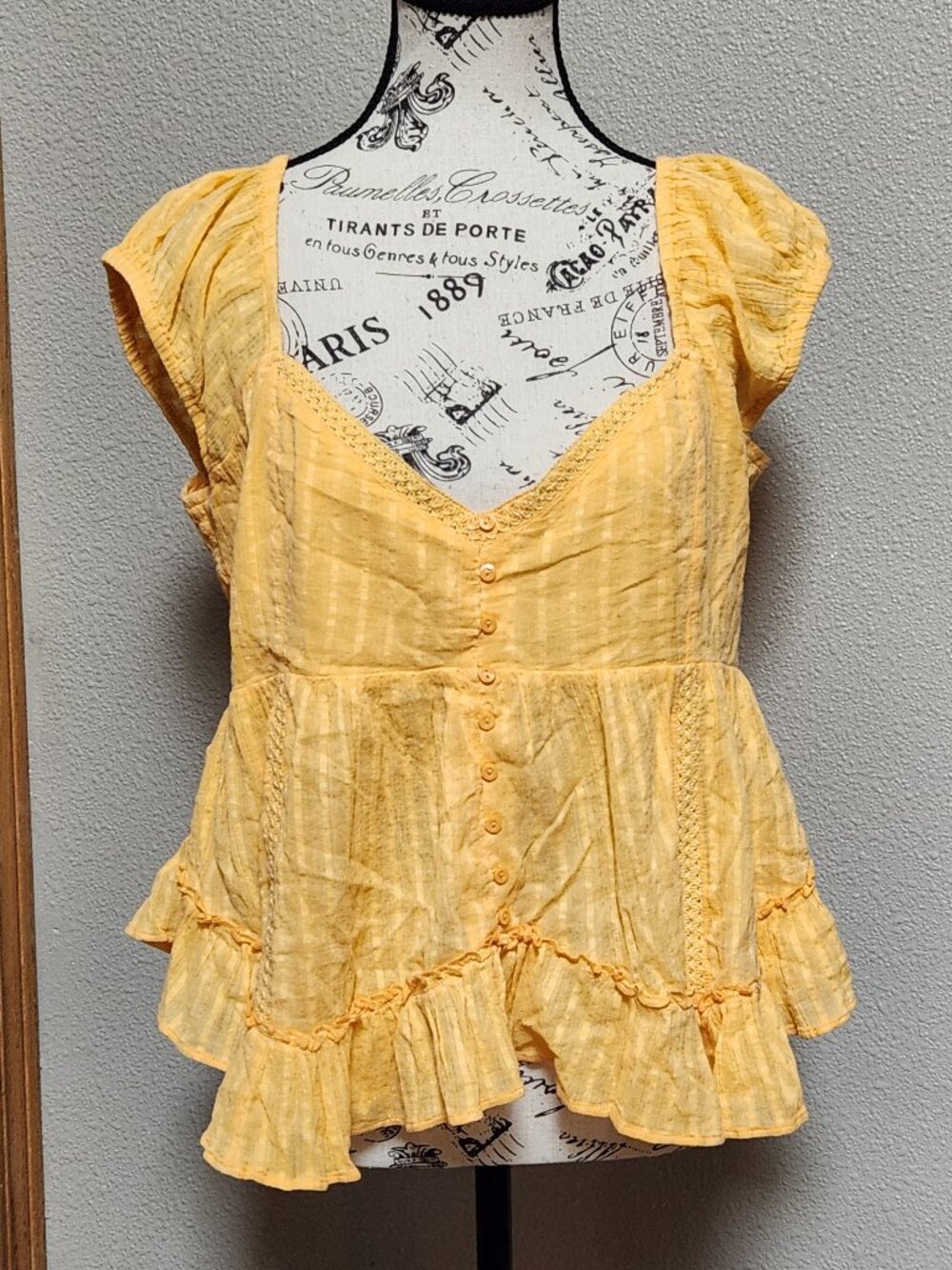 AE AMERICAN EAGLE Ruffled Orange Top - Large - NEW NWT